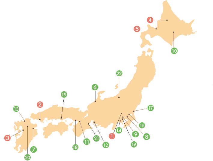 施設配置日本地図
